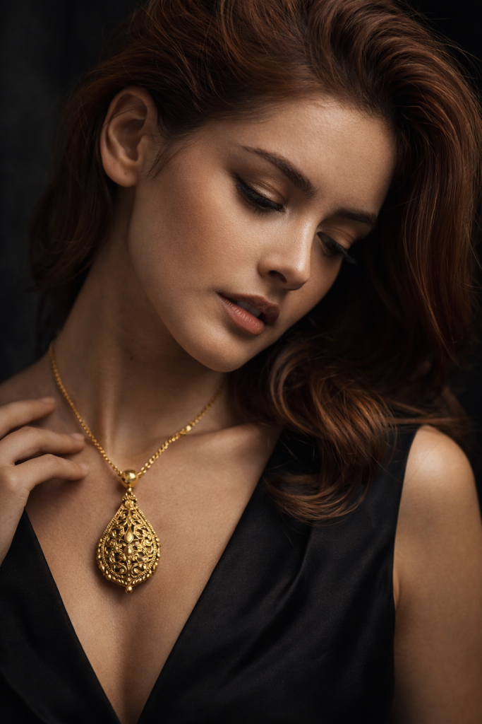 The “Closeup Magazine Cover Gold Jwellery Image” Prompt