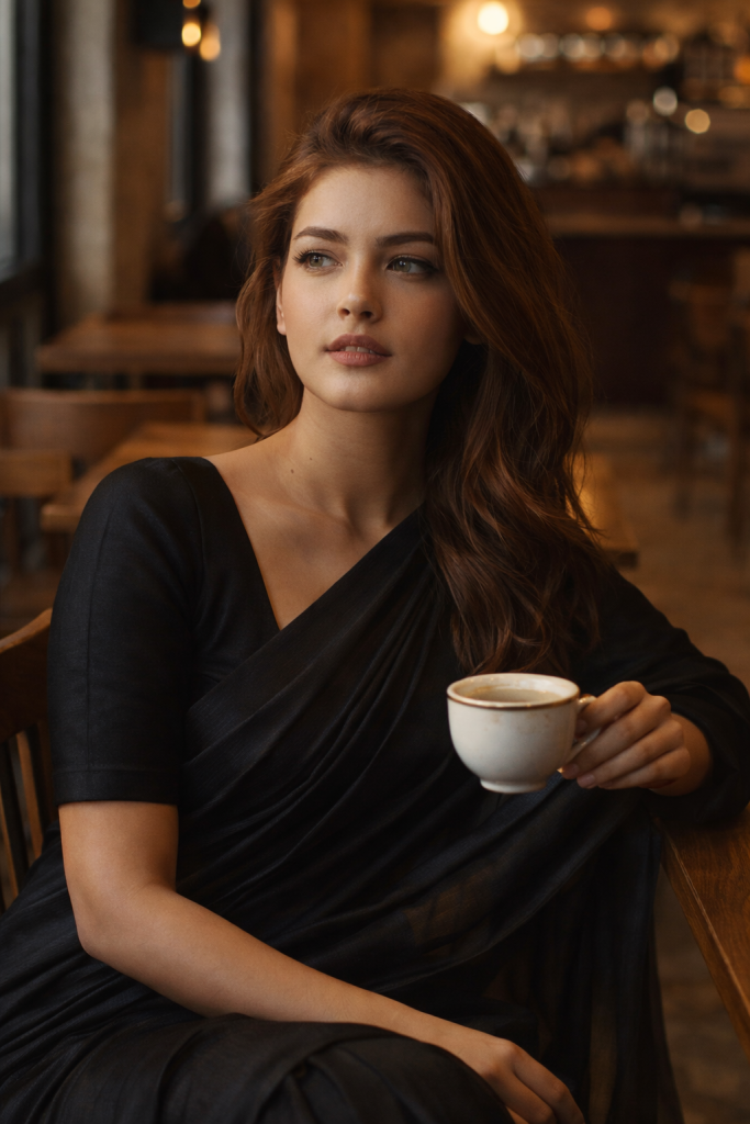 The “Black Saaree Girl in Coffee Cafe” Prompt
