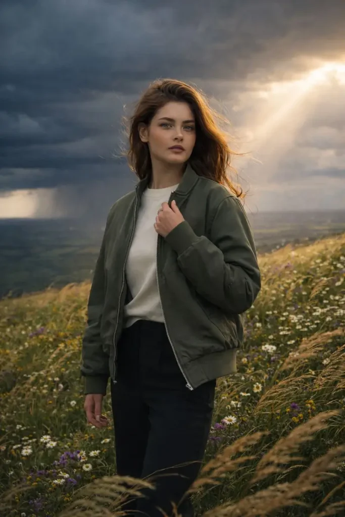 A Woman in a Stormy Landscape