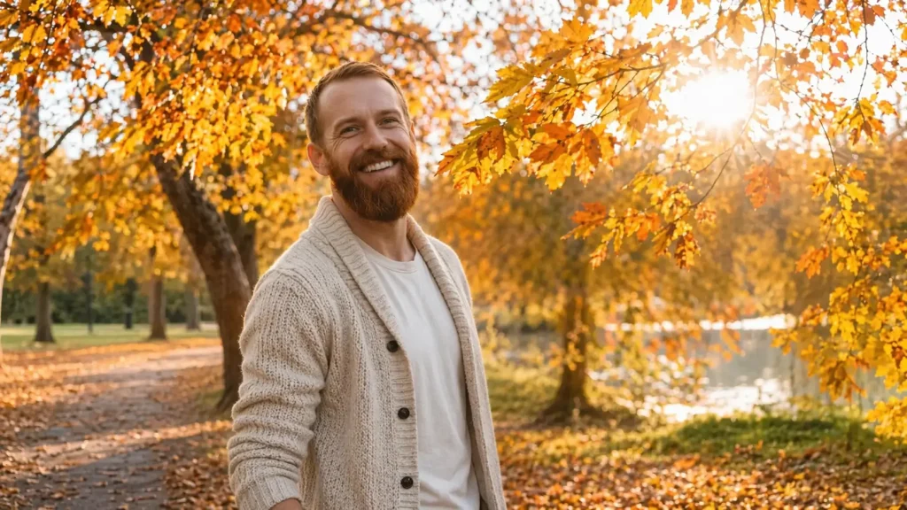 Autumn Stroll in Warm Sunlight