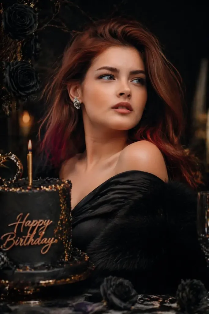Black Rose Birthday Portrait