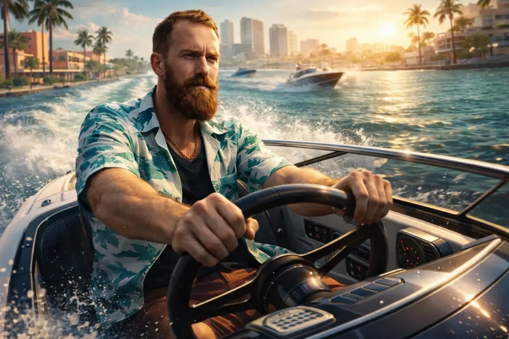 Boat Chase Action Scene