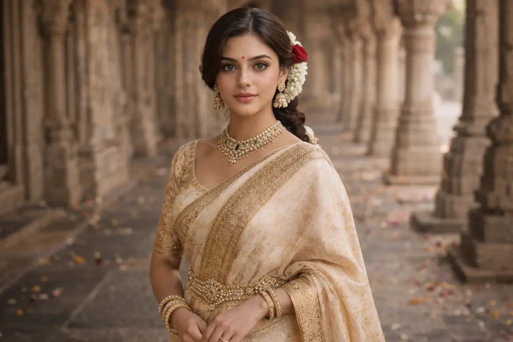 Bridal Elegance in Temple Light