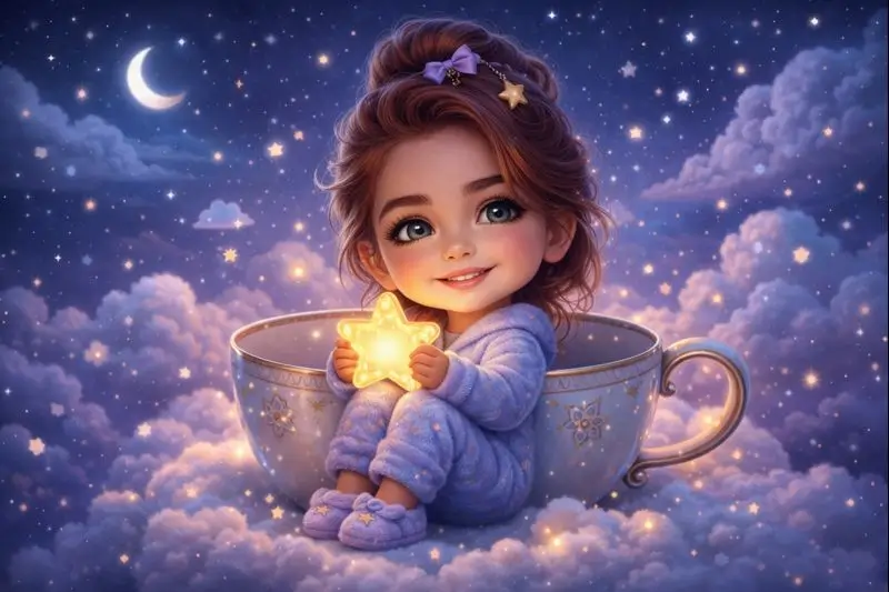 Chibi in a Teacup on a Cloud