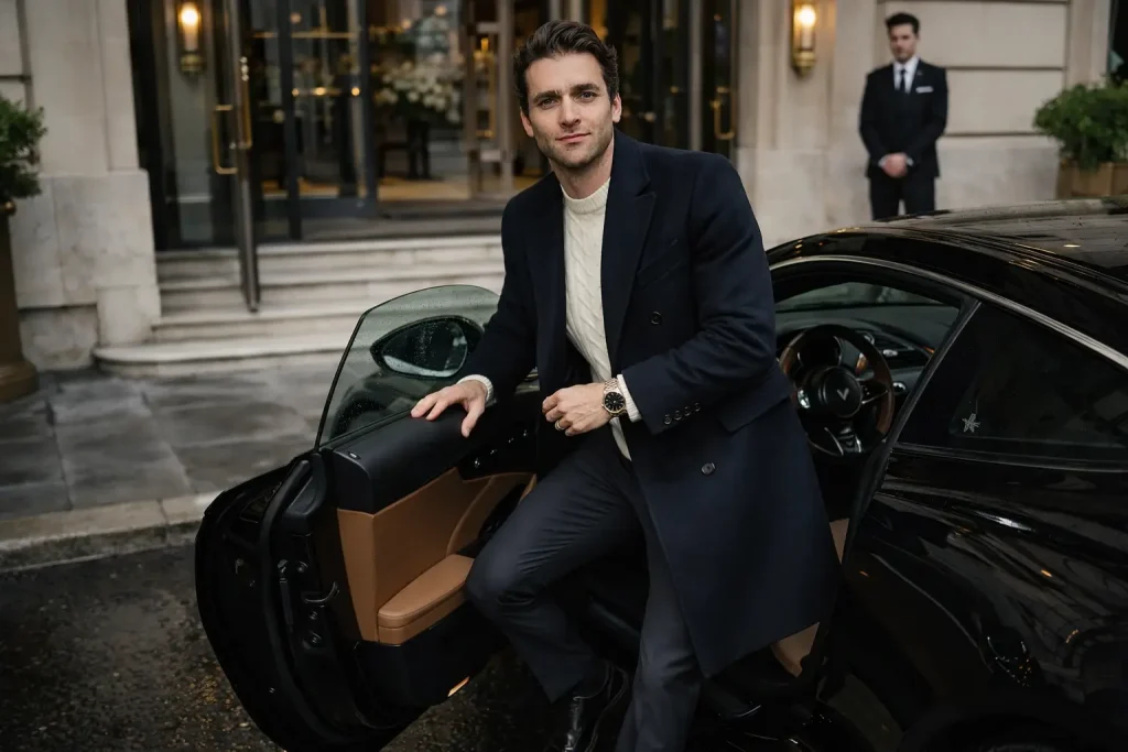Chic Arrival at a Luxury Hotel