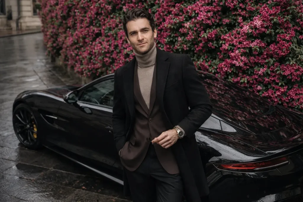 Confident Elegance on a European Street