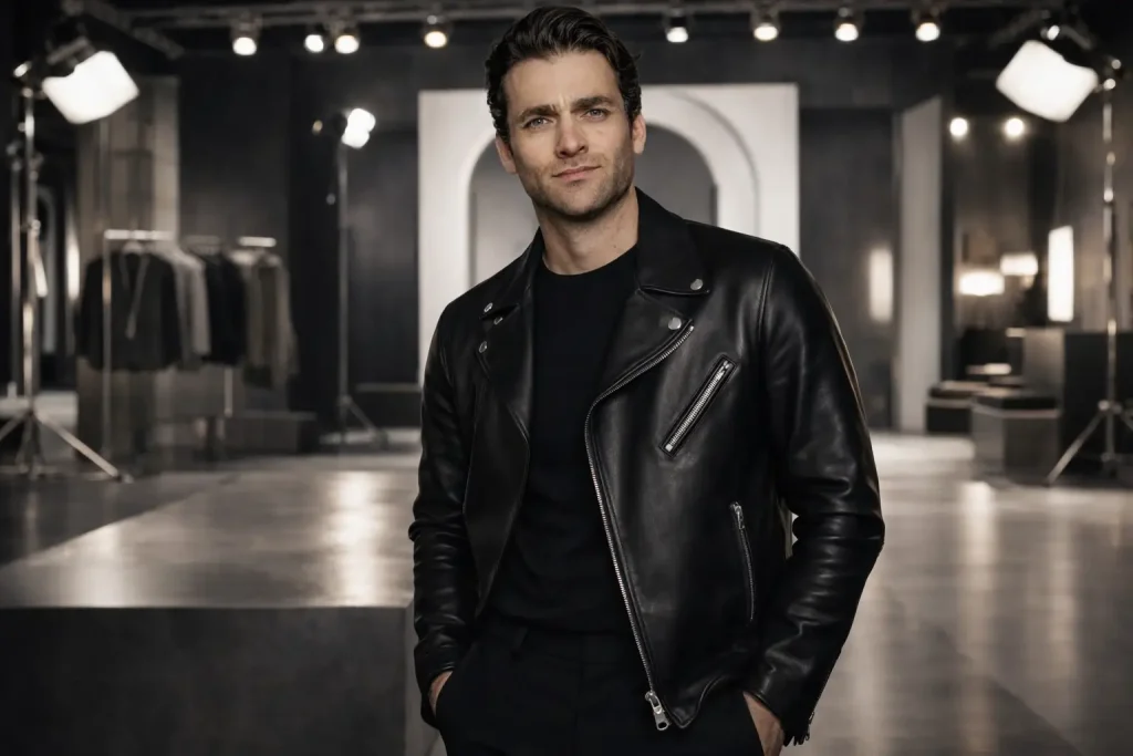 Confident Man in Modern Fashion Studio
