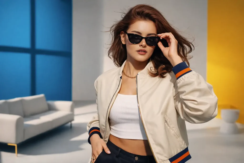 Confident Stride in Stylish Shades