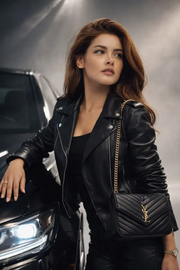 Confident Woman with Luxury Cars