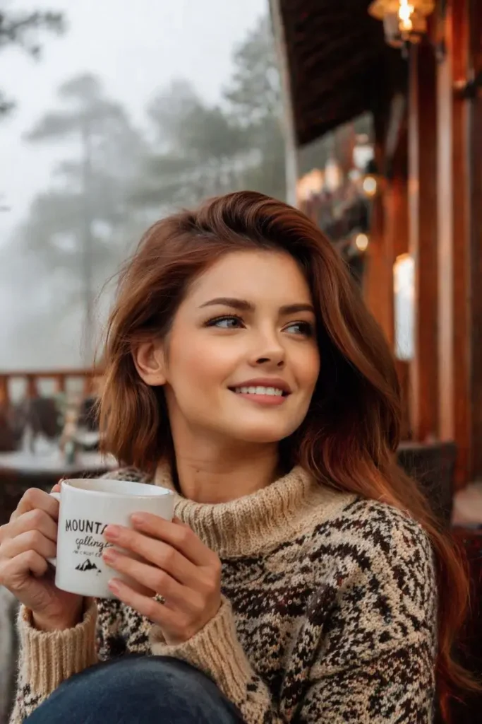 Cozy Cafe Moment in Misty Mountain