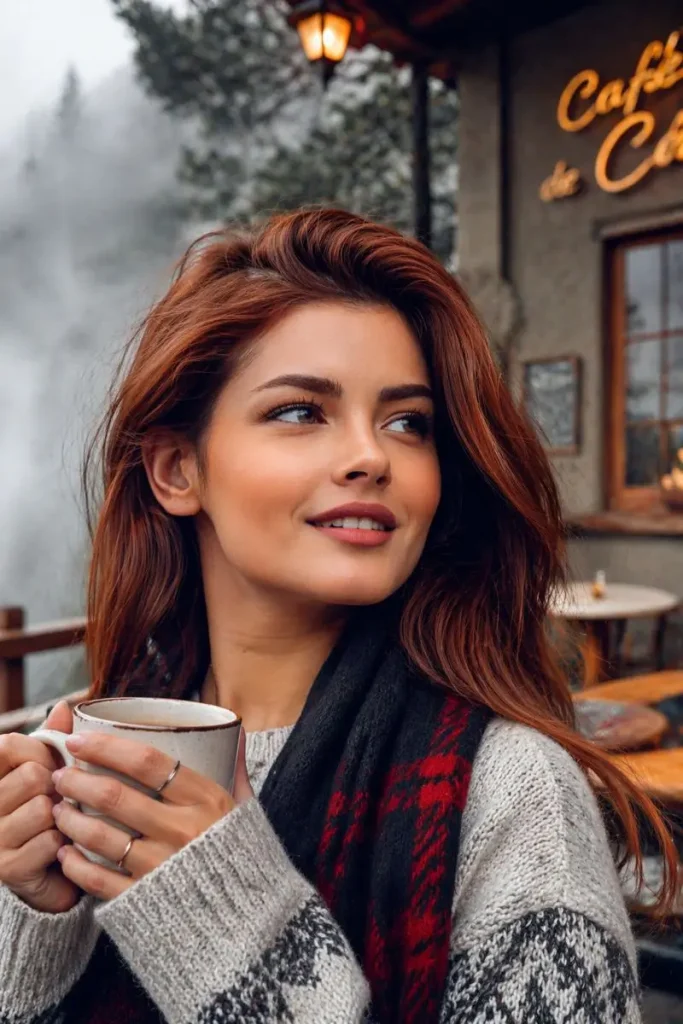 Cozy Cafe Moment in Misty Mountains