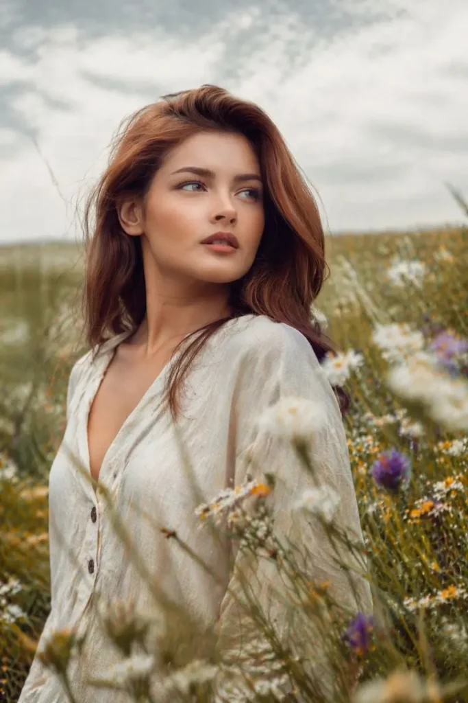 Dreamy Meadow Portrait in Soft Light