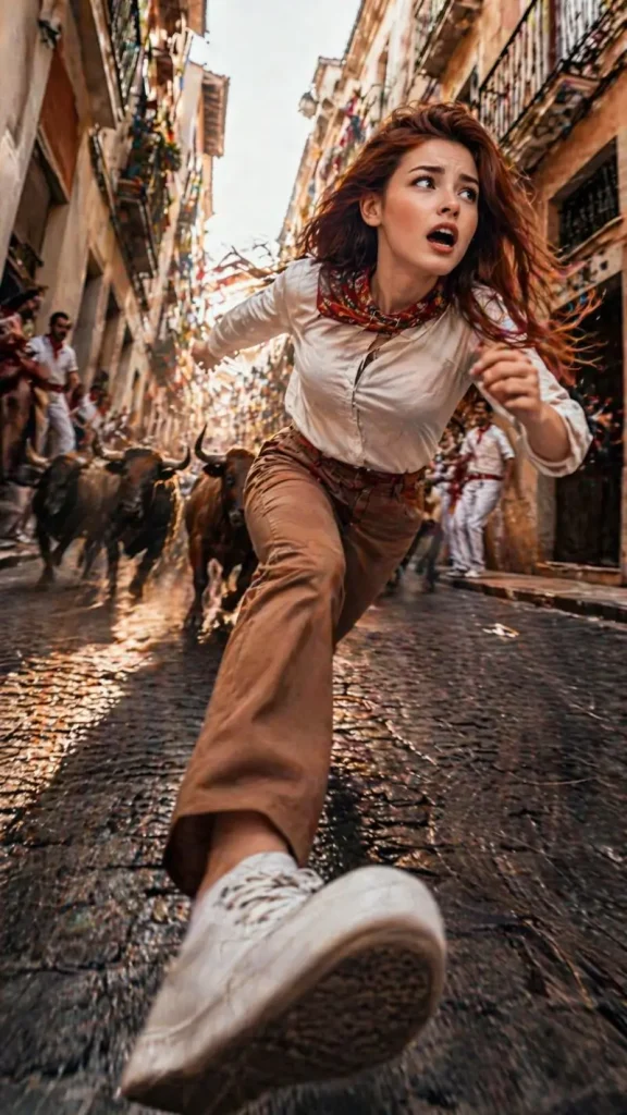 Fleeing from the bull
