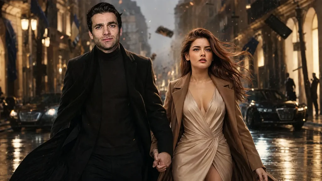 Glamorous Walk Through a Chaotic City