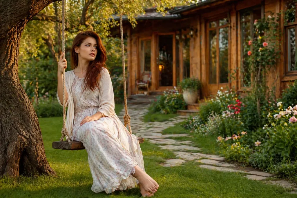 Golden Hour in a Serene Garden