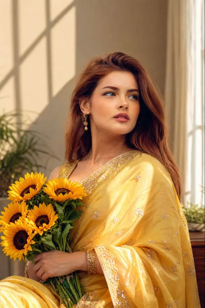 Golden hour Elegance with Sunflowers