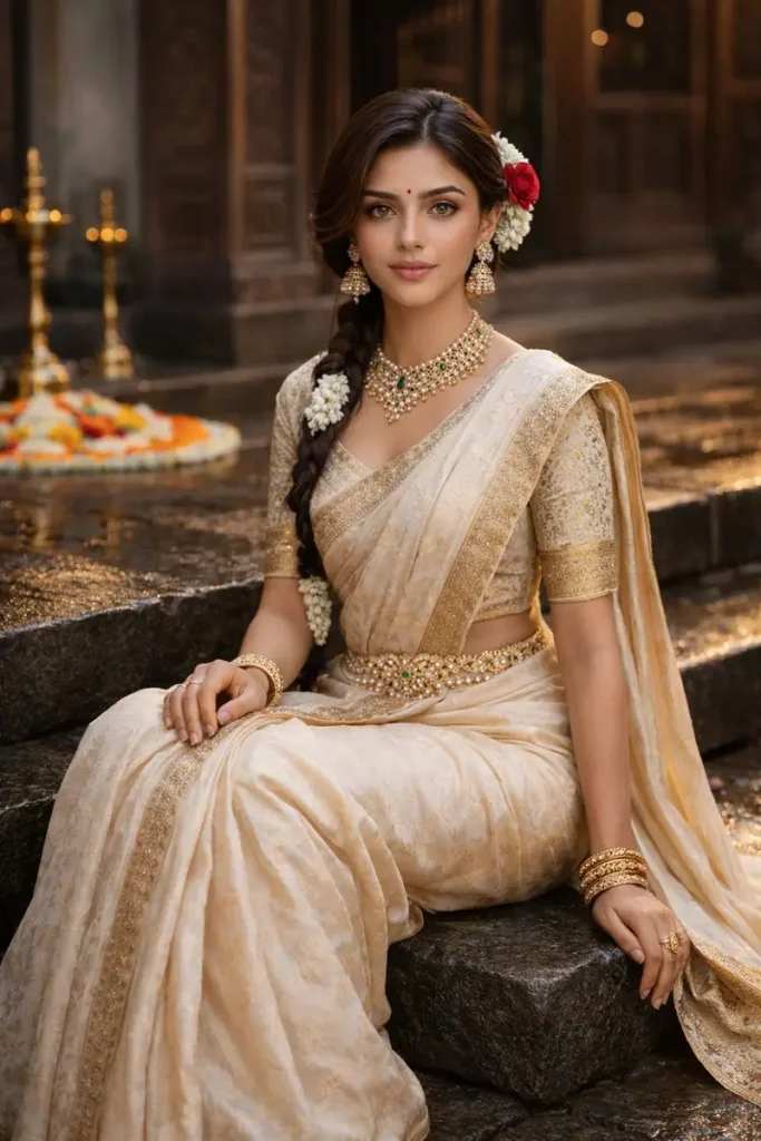 Graceful Bride in Traditional Saree