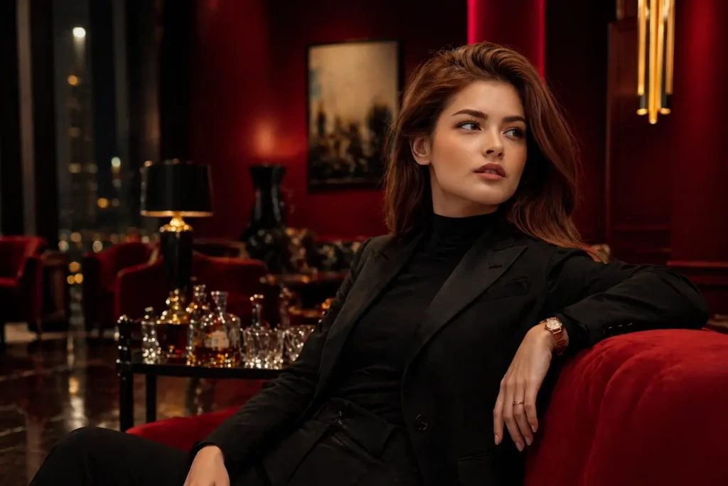 Luxurious lounge vibes at night