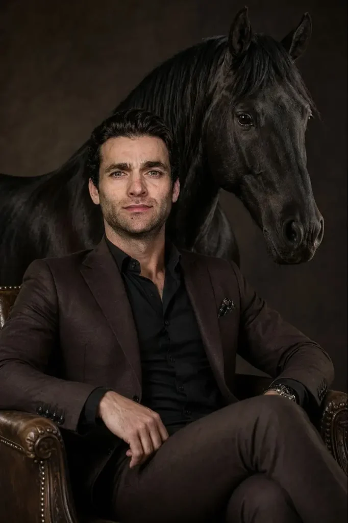 Man and Horse in Contrast
