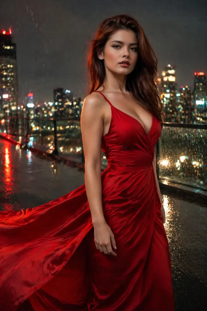 Nighttime City Elegance in the Rain