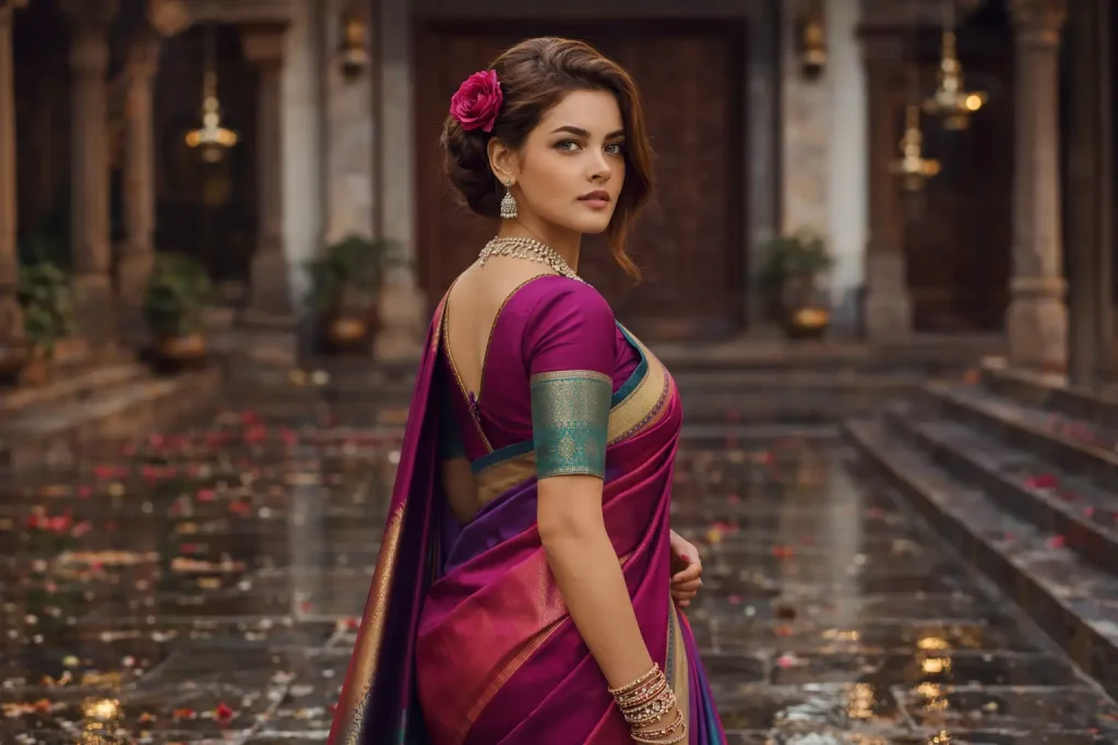 Post-rain Elegance in Silk Saree