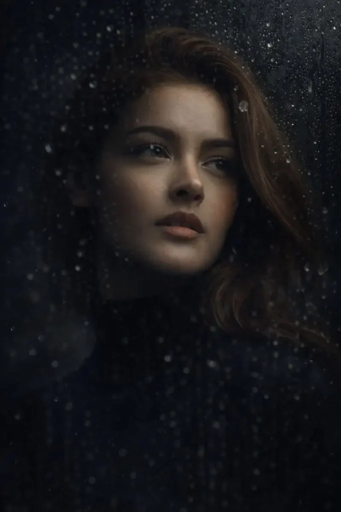 Rain covered Glass Portrait