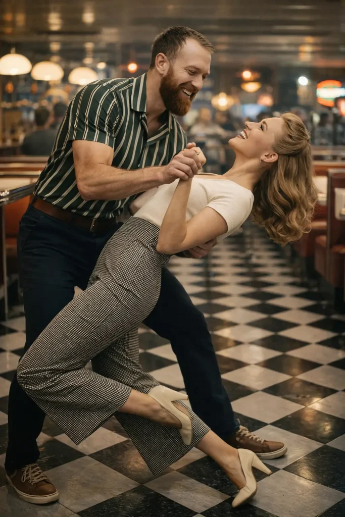 Retro Couple Dancing