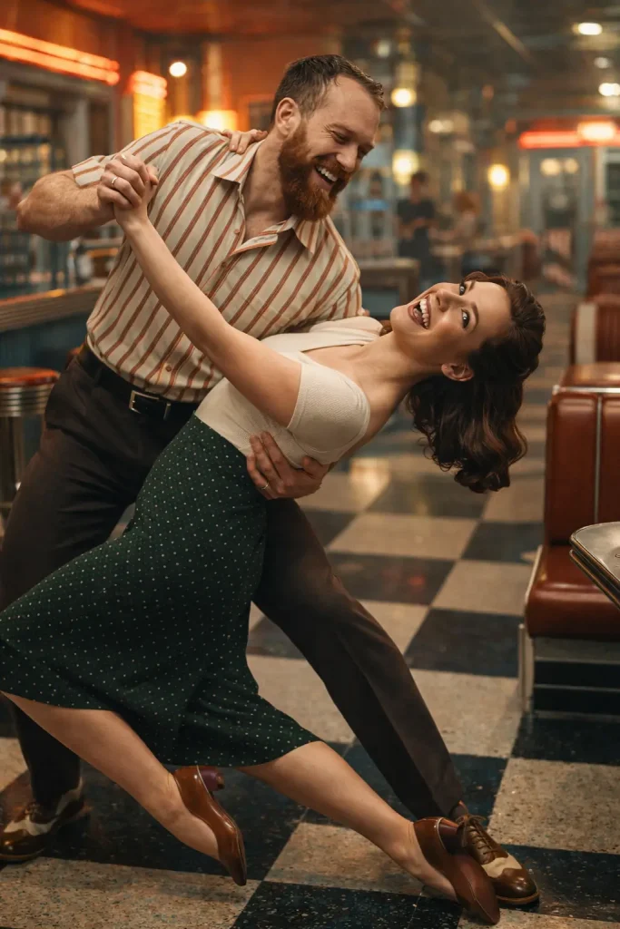 Retro Couple Dancing