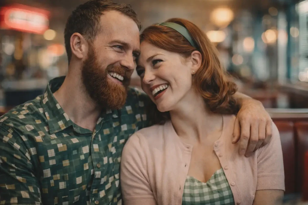 Retro Couple in Cafe