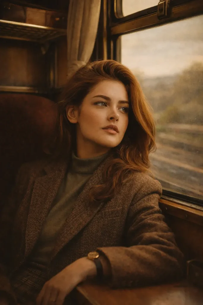 Retro Train Travelling Story Portrait
