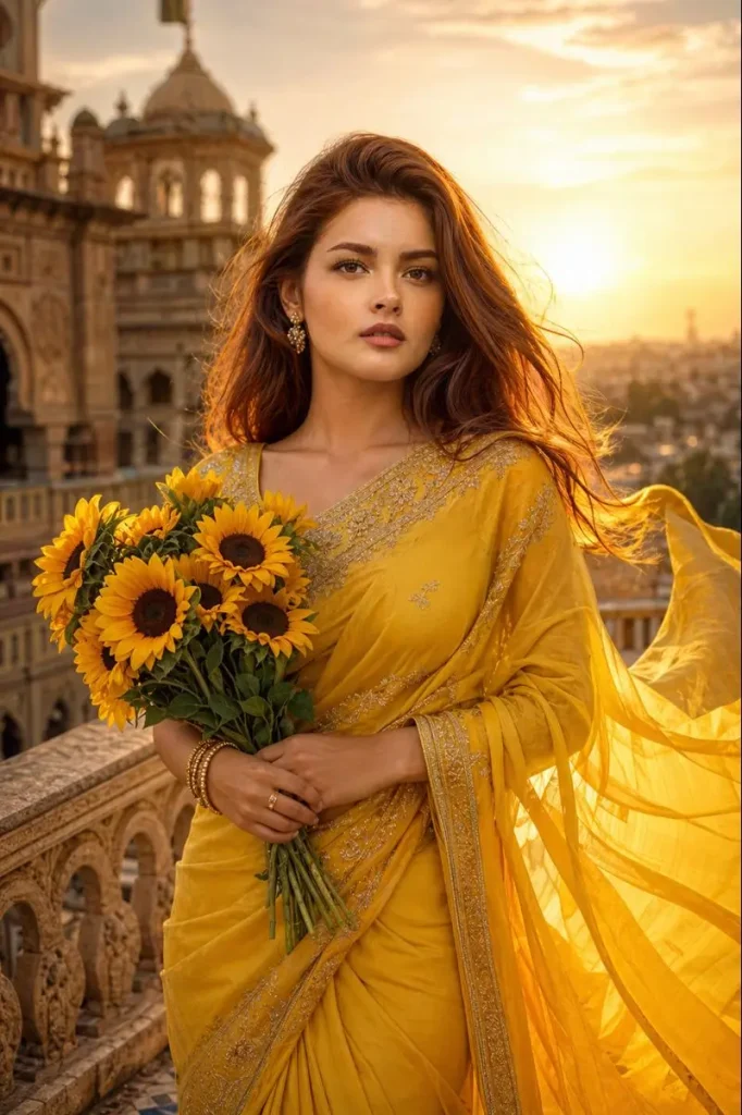 Romantic Portrait with Flowers