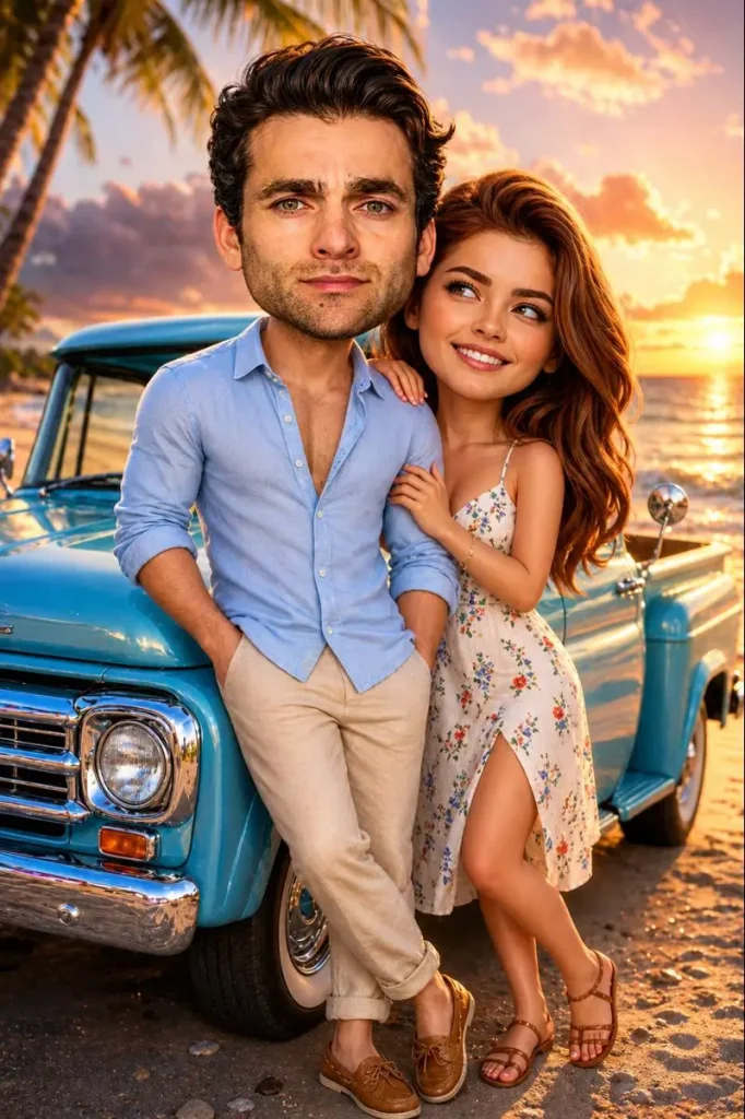 Romantic Sunset by the Beach Image