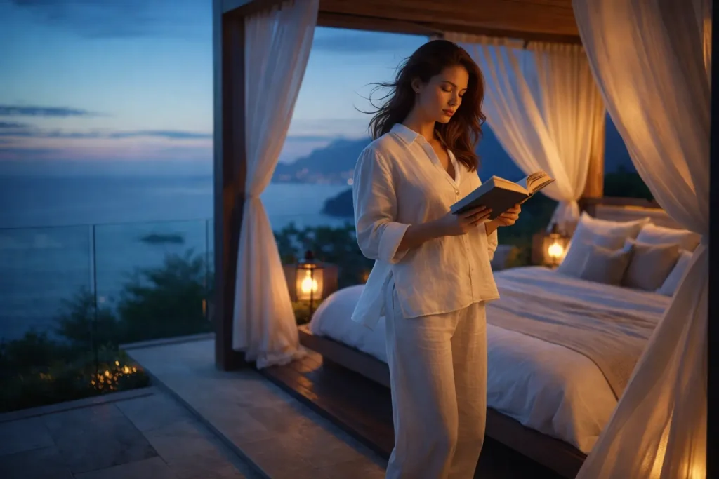 Serene Moment at a Cliffside Cabana