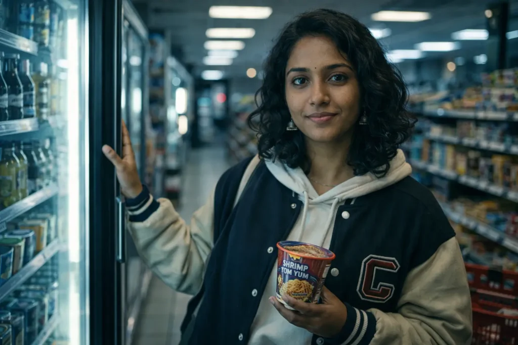Snacks Time at Convenience Store
