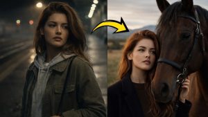 Viral Girl with White Horse AI Images