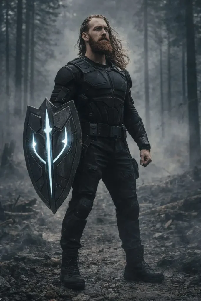 Warrior in Misty Forest