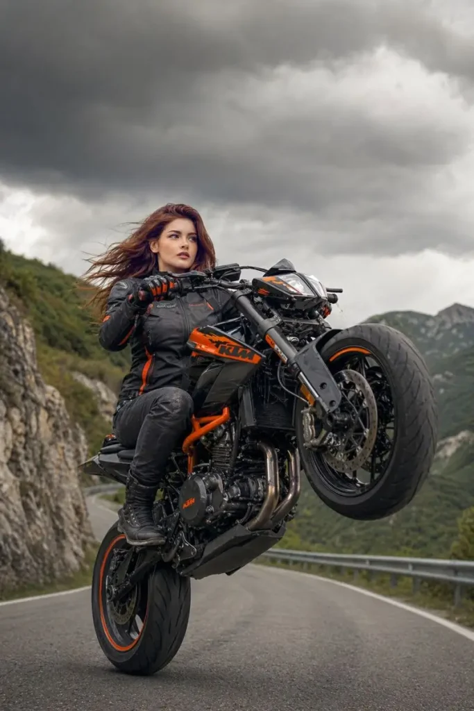 Wheelie on KTM Motorcycle
